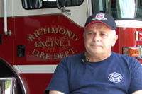 a still from the film: An interview with fire chief Thomas Levesque